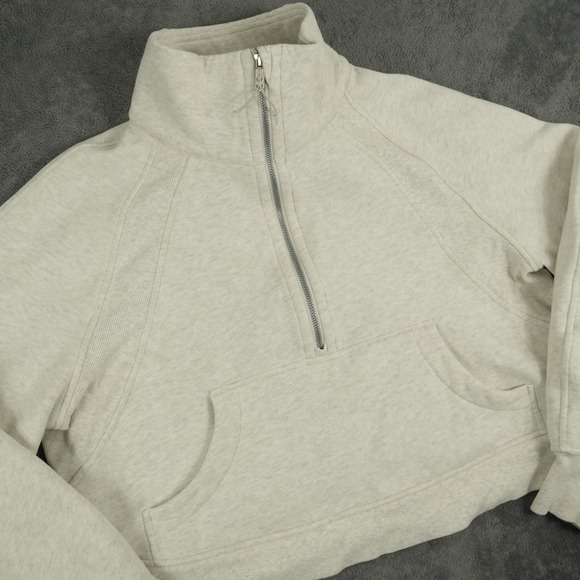 Lululemon Tops - Lululemon Scuba Oversized Half-Zip Funnel Neck Womens M/L Heathered Bone LW3HYXS